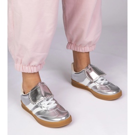 Silver sneakers kvinnors sport sneakers silver- 1
