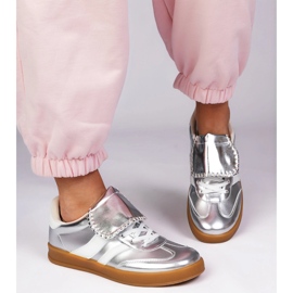 Silver sneakers kvinnors sport sneakers silver- 2