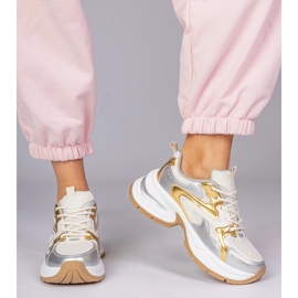 Golden Sports Sneakers på en tjock sula gyllene 2