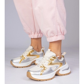 Golden Sports Sneakers på en tjock sula gyllene 3
