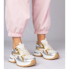 Golden Sports Sneakers på en tjock sula gyllene 4