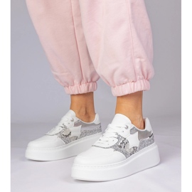 Vita sneakers med glitter 3
