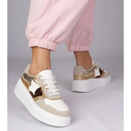 Leopard sneakers med glitter mångfärgad 2