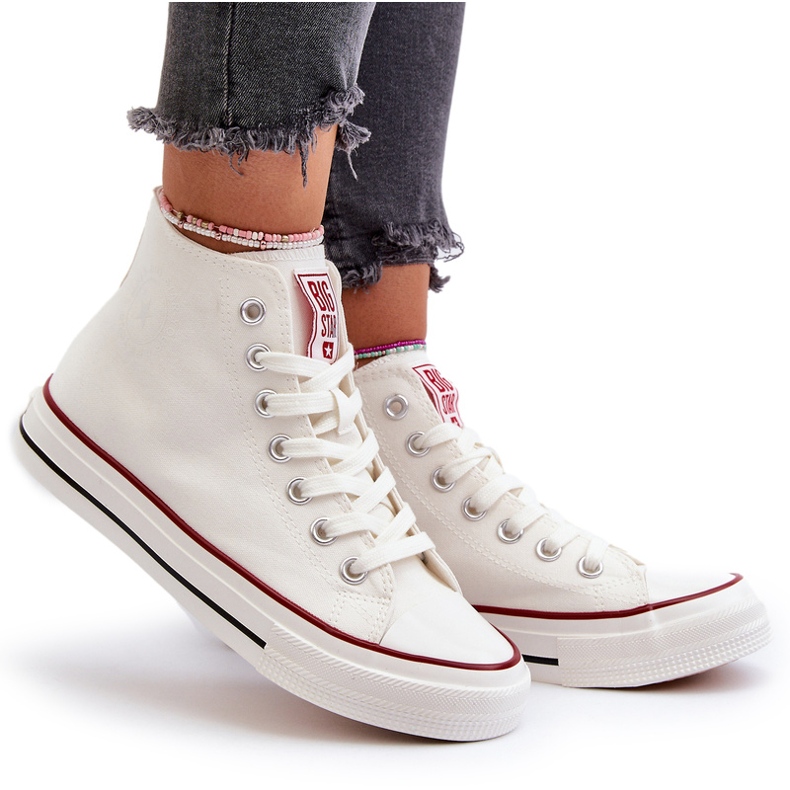 Women's High Big Star NN274276 Kvinnors sneakers vit 6