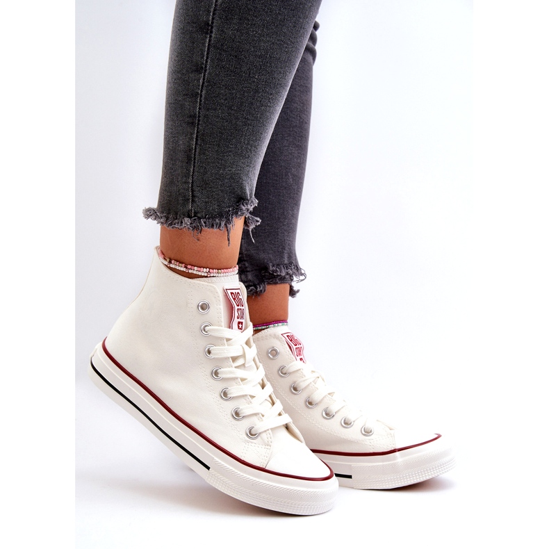 Women's High Big Star NN274276 Kvinnors sneakers vit 2