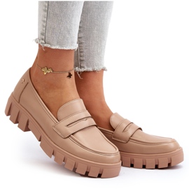 Vinceza Kvinnors Eco Leather Loafers Leather Beige Insert 4