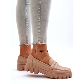 Vinceza Kvinnors Eco Leather Loafers Leather Beige Insert 3