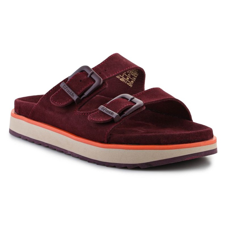 D.Franklin Flip Flops Nordic Sandal Buckle DFSH405004-Burg röd 1