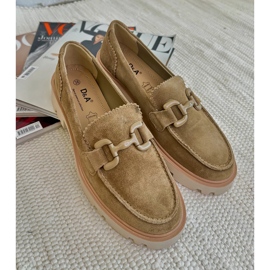 S.Barski Kvinnors mocka mockasiner med en prydnad TW117 oliv grön 5