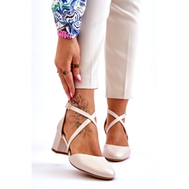 Sergio Leone Högklackade pumpar SK824 Pearl Beige 1