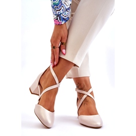 Sergio Leone Högklackade pumpar SK824 Pearl Beige 2