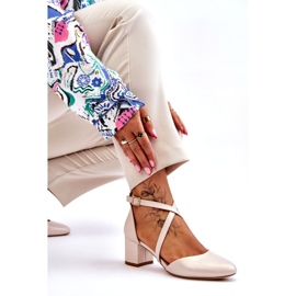 Sergio Leone Högklackade pumpar SK824 Pearl Beige 4