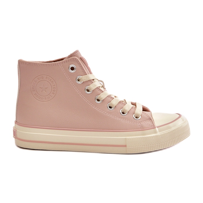 Isolerade sneakers för kvinnor gjorda av ekologiskt läder Rosa Big Star OO274933 3