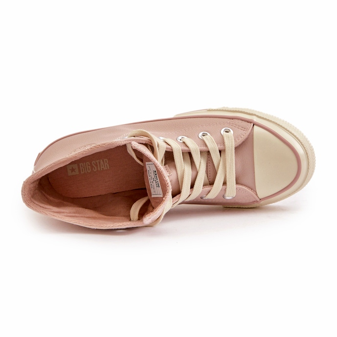 Isolerade sneakers för kvinnor gjorda av ekologiskt läder Rosa Big Star OO274933 2