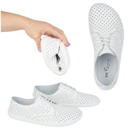 Olivier Women's Barefoot Minimalist OpenWork 1288Pol White vit 7