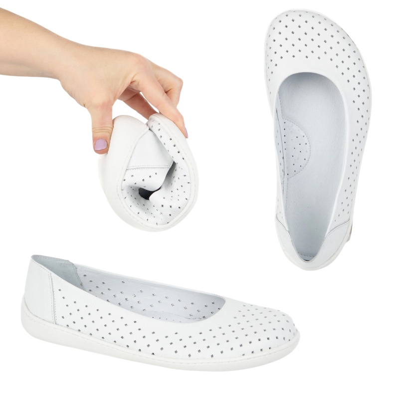 Olivier Kvinnors barfota minimalistiska slip -på öppet arbete 1771pol vit 2