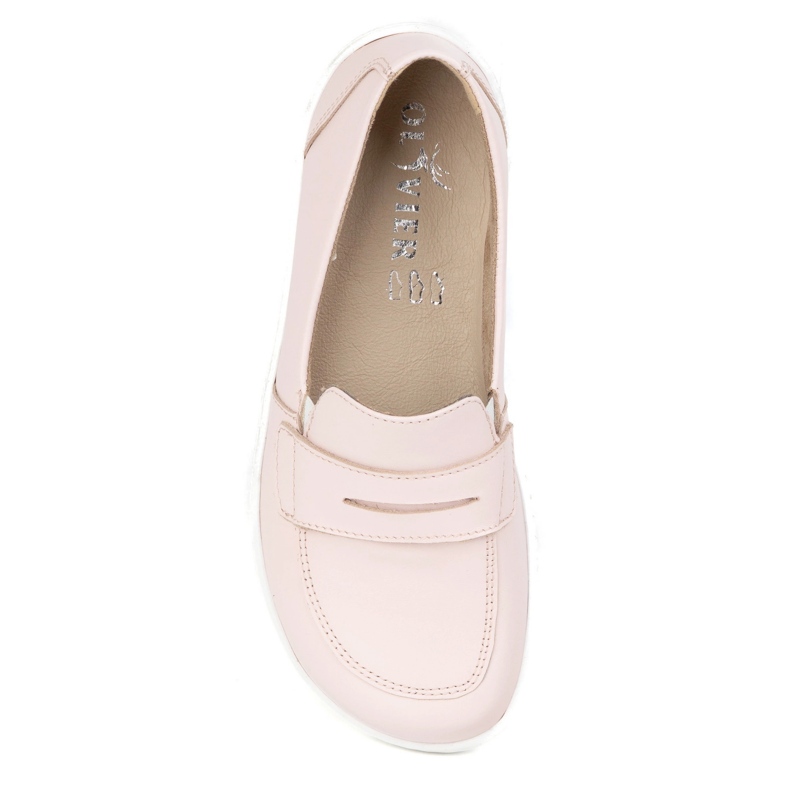 Olivier Barfota eleganta kvinnors minimalistiska läder loafers 1280 pulverrosa 5