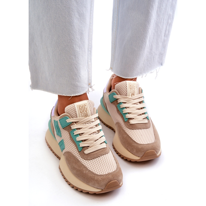 Kvinnors sportsneakers Big Star NN274973 Beige 4
