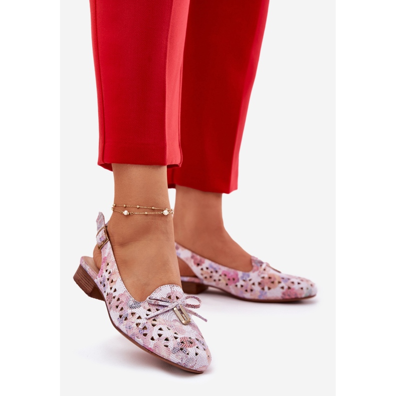 Jezzi OpenWork Ballerinas med en öppen flerfärgad häl mångfärgad 2