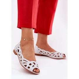 Jezzi Silver Openwork Ballerinas med bara fingrar silver- 3