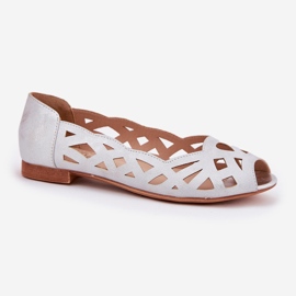 Jezzi Silver Openwork Ballerinas med bara fingrar silver- 5
