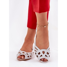 Jezzi Silver Openwork Ballerinas med bara fingrar silver- 4