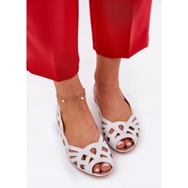 Jezzi Silver Openwork Ballerinas med bara fingrar silver- 6