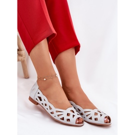 Jezzi Silver Openwork Ballerinas med bara fingrar silver- 8