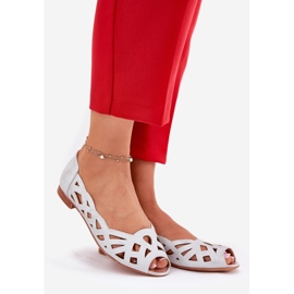 Jezzi Silver Openwork Ballerinas med bara fingrar silver- 1