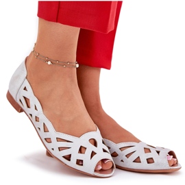 Jezzi Silver Openwork Ballerinas med bara fingrar silver- 9