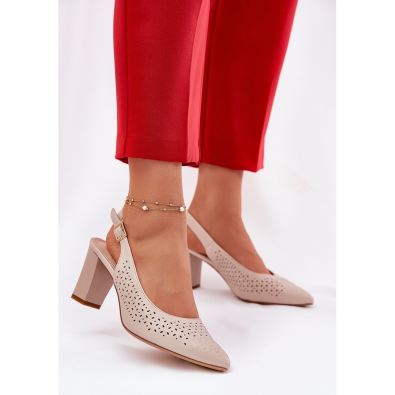 OpenWork Sandals med spetsiga tår på Sergio Leone SK163 Sergio SK163 Post beige 2