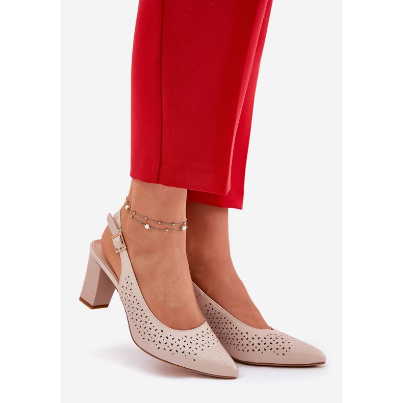 OpenWork Sandals med spetsiga tår på Sergio Leone SK163 Sergio SK163 Post beige 1