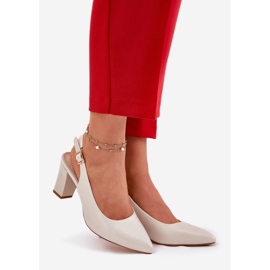 Bekväma pumpar på Sergio Leone SK162 Pearl Post beige 1