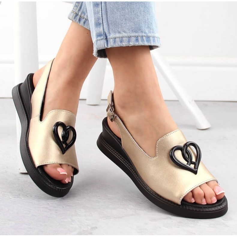 Filippo W PAW534B kilsandaler i läder, guld gyllene 1