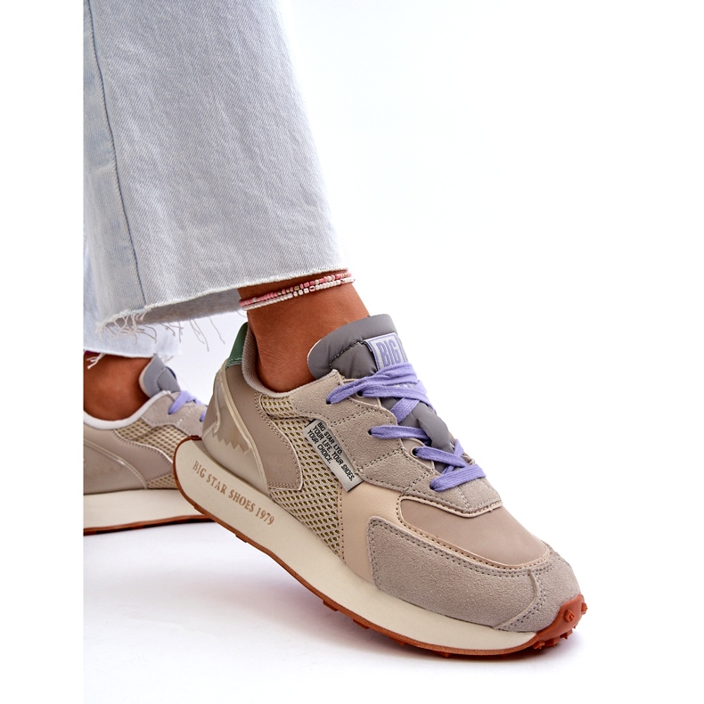 Sneakers för kvinnor på Memory Foam System Big Star Platform NN274681 Beige 3