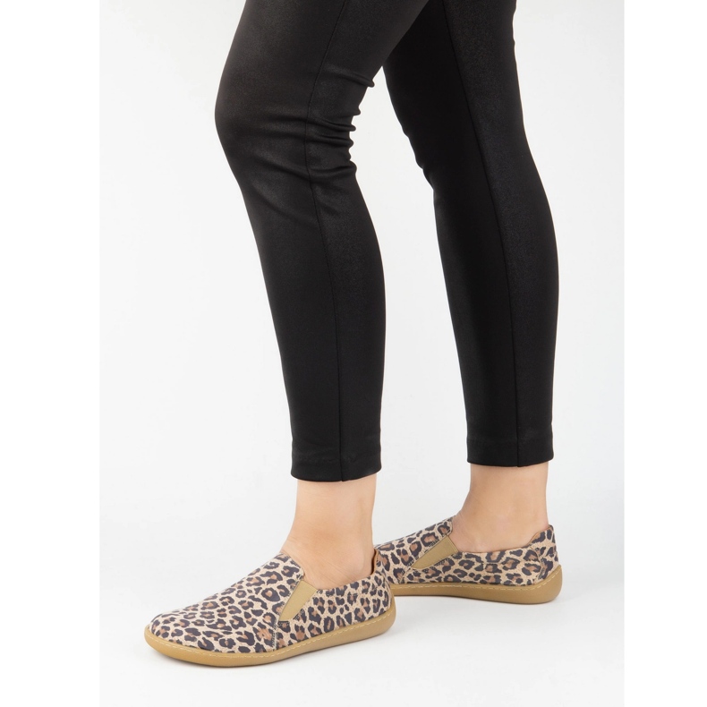 Olivier Kvinnors barfota minimalistiska glid 1308pol leopard brun 1