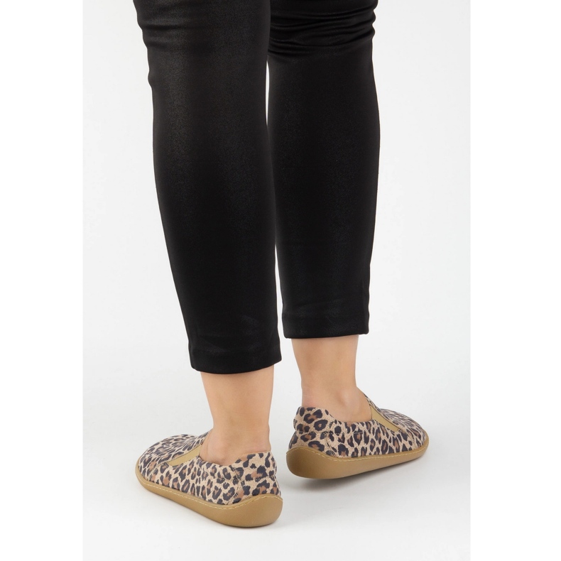 Olivier Kvinnors barfota minimalistiska glid 1308pol leopard brun 2