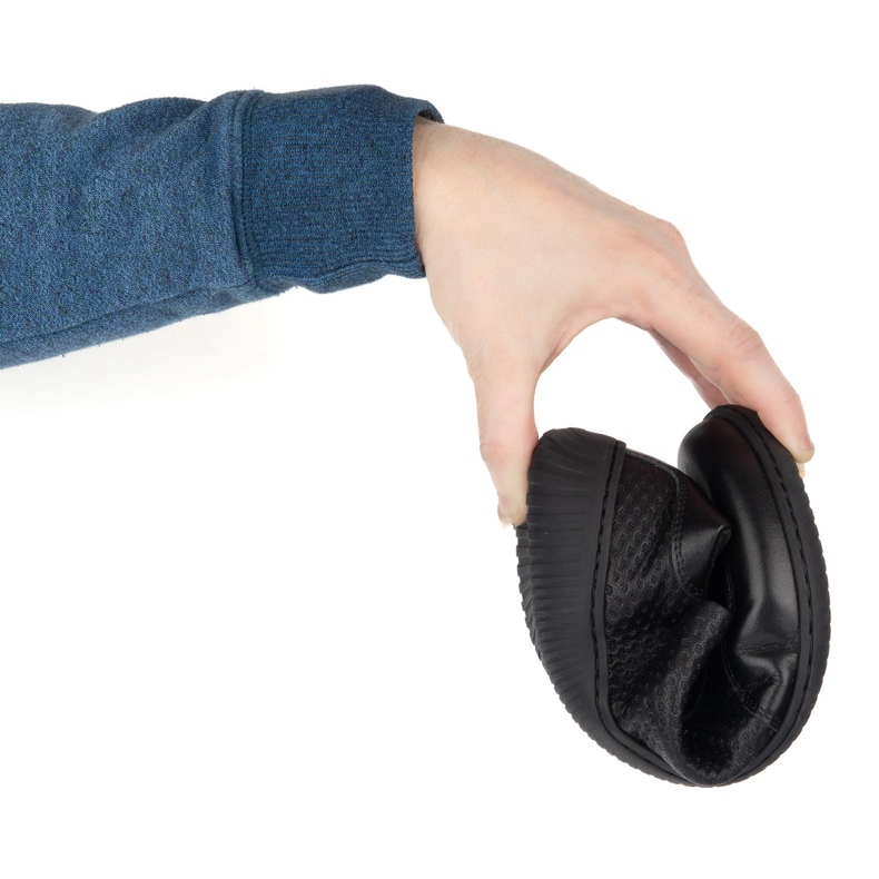 WASAK Barfota mäns minimalistiska läderskor 0742wk svart pressad på den svarta botten 1