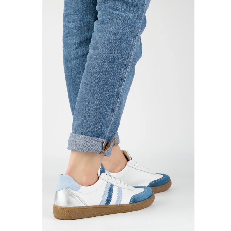 Kvinnors lädersneakers Olivier N1234S2 vit 1