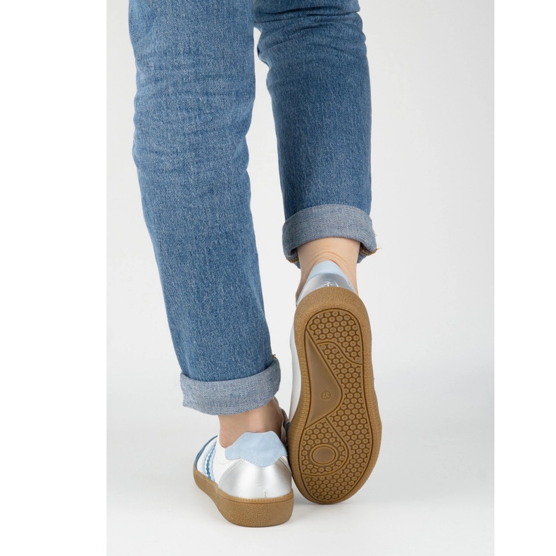 Kvinnors lädersneakers Olivier N1234S2 vit 2