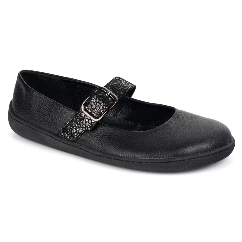 Barfota kvinnors ballerinas olivier 1770pol läderskor med svart spänne 1