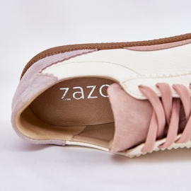 Kvinnors läder sneakers zazoo n1220 vit 2