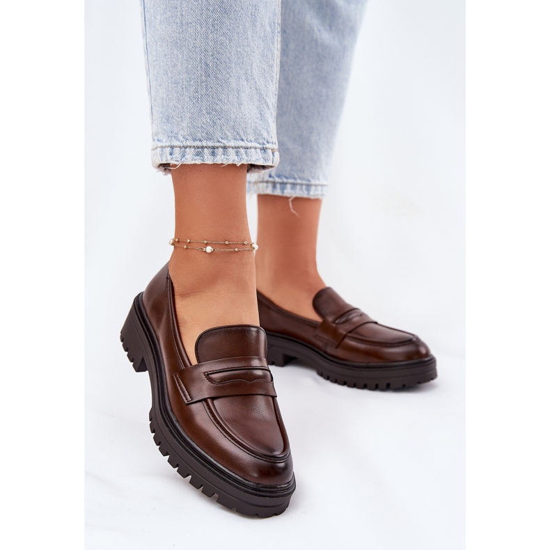 Evento Klassiska kvinnors loafers med Eco Leather Brown brun 2