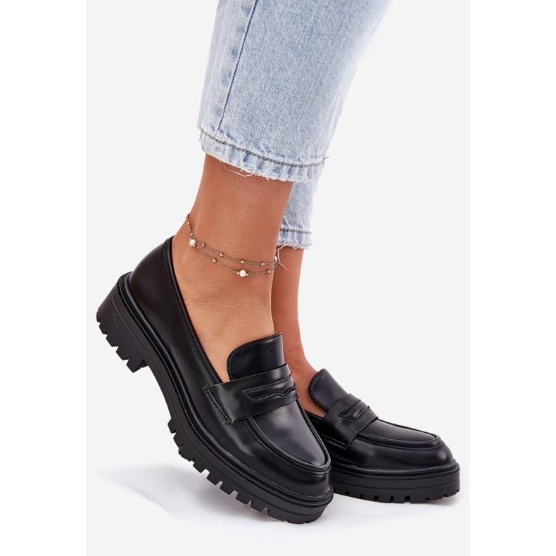 Evento Klassiska kvinnors loafers med Eco Leather Black svart 1