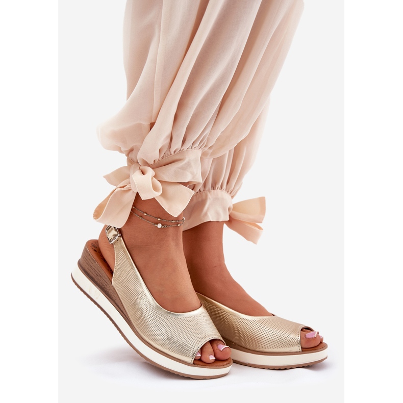 ARTIKER Lädersandaler för ankare Artker 56C2312 Zlotys gyllene 1