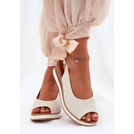 Lädersandaler på artiker 56C2316 Lätt grundläggande beige 3