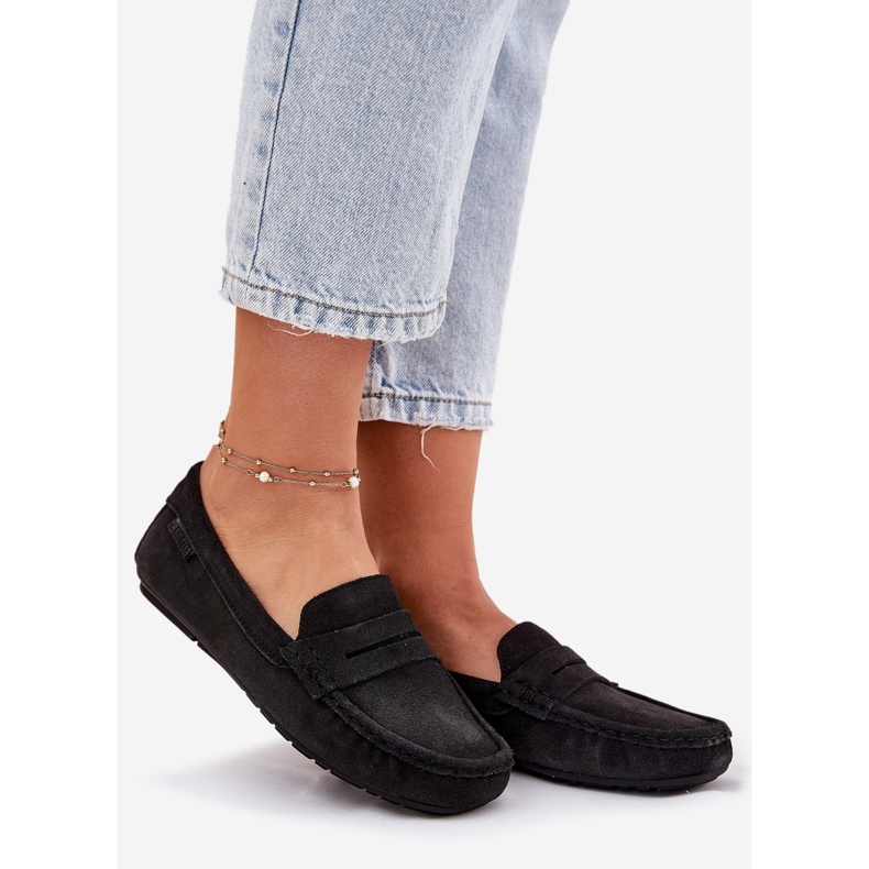 Kvinnors mocka loafers Big Star RR274948 Black svart 1