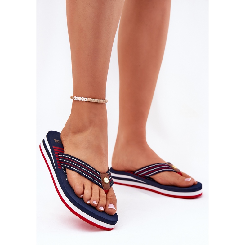 Women's Flip -flops Flip -flops on Wedge Big Star RR274A126 Navy Blue blå 2