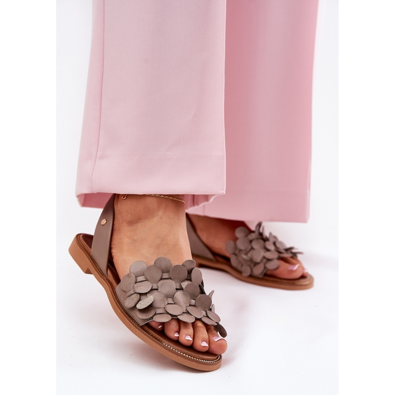 Zazoo Leve Sandals med en hjulsoo -anteckning lär 40425 Darpege beige 2