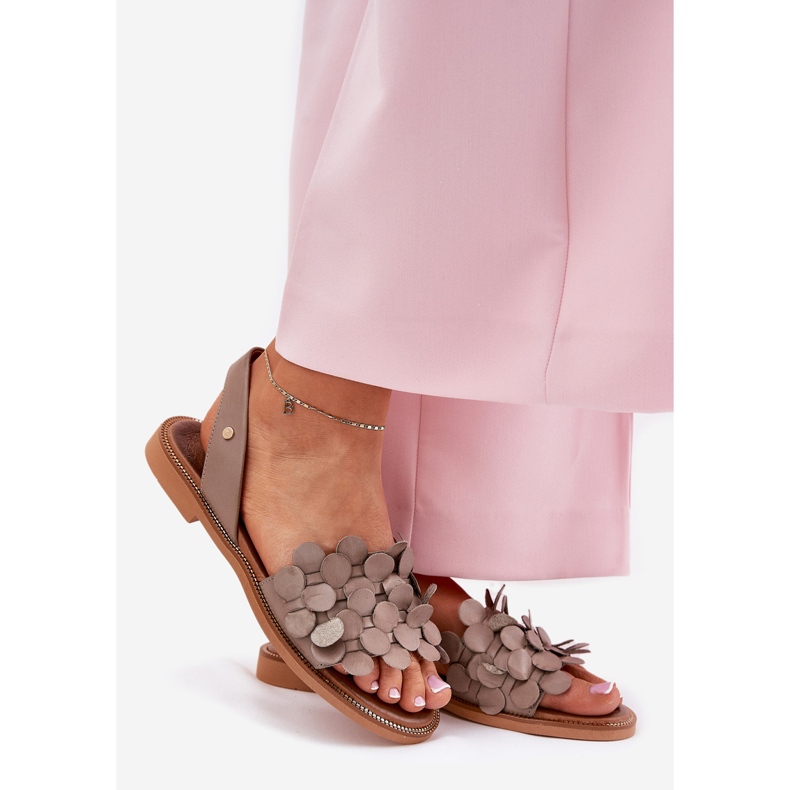 Zazoo Leve Sandals med en hjulsoo -anteckning lär 40425 Darpege beige 1